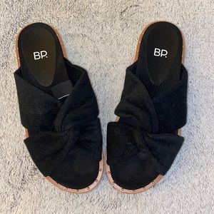 BP terrycloth black slide sandals